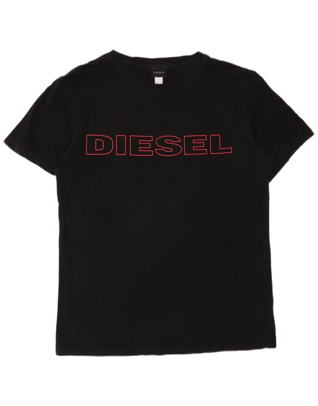 Diesel Herre Grafisk T-Shirt Top Stor Sort Bomuld