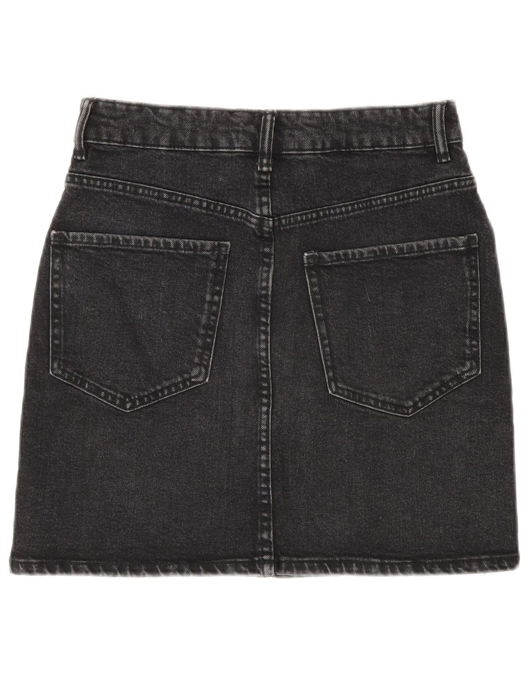 Zara Dame Mini Denim Nederdel Lille W26 Grå Bomuld