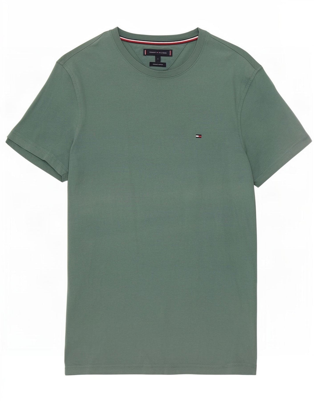 Tommy Hilfiger Herre T-Shirt Top Lille Grøn Bomuld