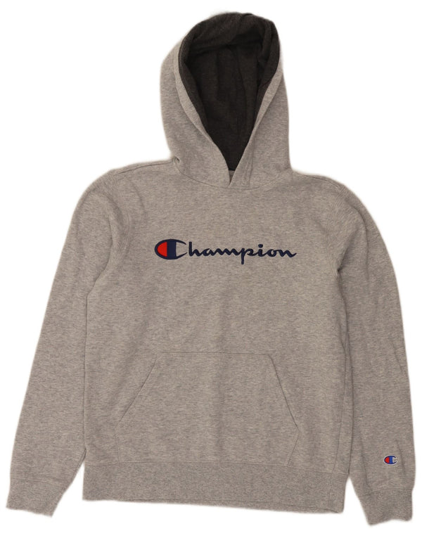 Champion drenge grafisk hættetrøje trøje 13-14 år XL Grå Flecked Polyester