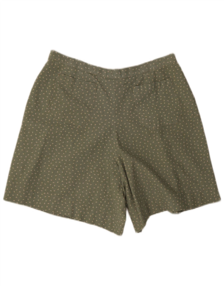 Vintage kvinders afslappede shorts store W34 grøn plettet