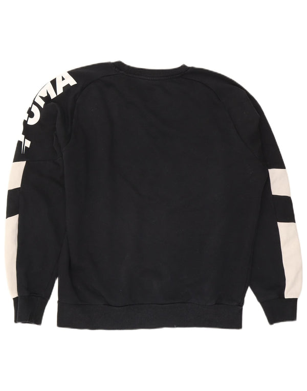 Puma Herre grafisk sweatshirt Jumper Medium Sort Colourblock