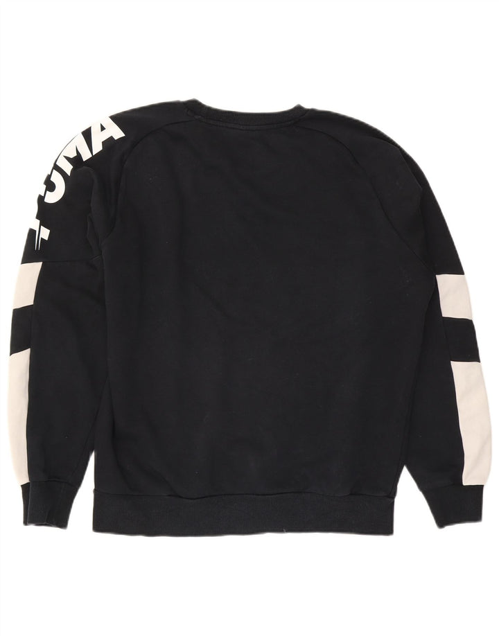 Puma Herre grafisk sweatshirt Jumper Medium Sort Colourblock