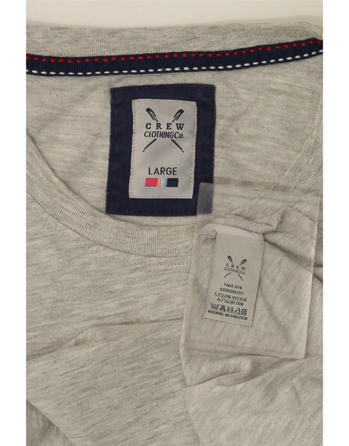 CREW CLOTHING Herre T-Shirt Top Stor Grå Bomuld