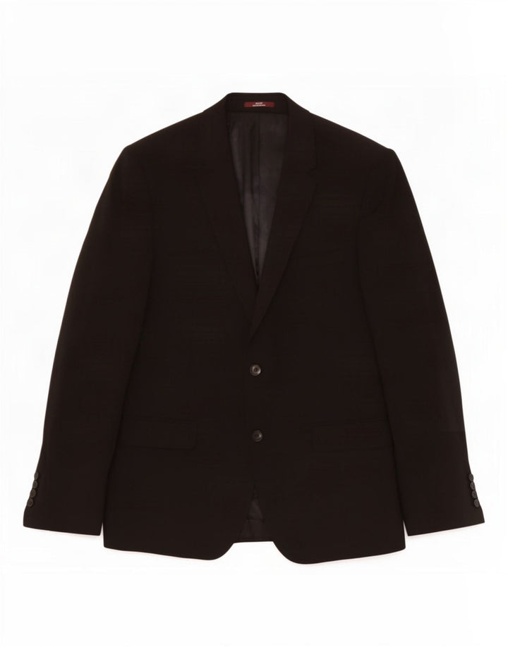 Marks & Spencer Herre 2-knaps blazerjakke UK 42 Stor sort uld