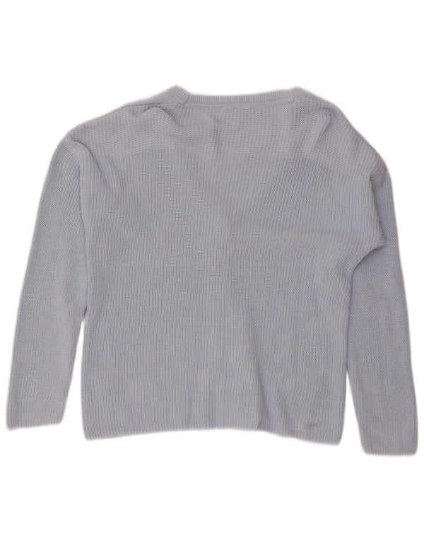 Tommy Hilfiger Womens Cardigan Sweater UK 14 Medium Blue Cotton