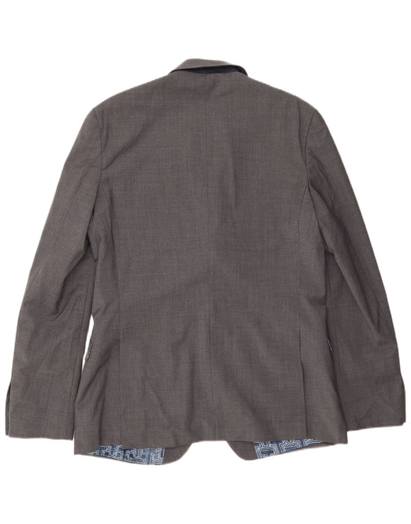 Ted Baker Herre 2 Button Slim Fit Blazer Jacket UK 42 XL Grå Uld
