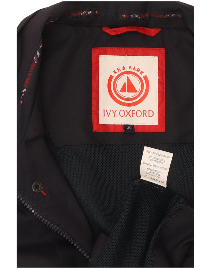 IVY OXFORD Herre Windbreaker Jacket IT 50 Large Navy Blue Polyester