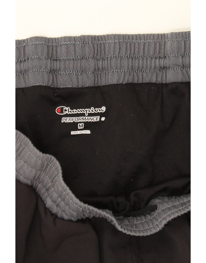 CHAMPION Womens Performance Sport Shorts UK 14 Medium Black Colourblock Vintage Champion and Second-Hand Champion from Messina Hembry 