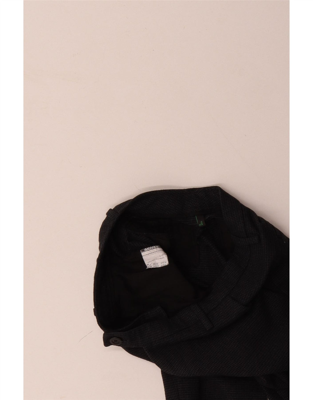 BENETTON Dame Slim Suit Bukser UK 6 XS W28 L27 Sort Houndstooth