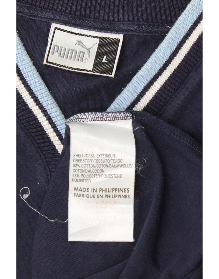 PUMA Grafisk T-shirt top til mænd Stor marineblå bomuld