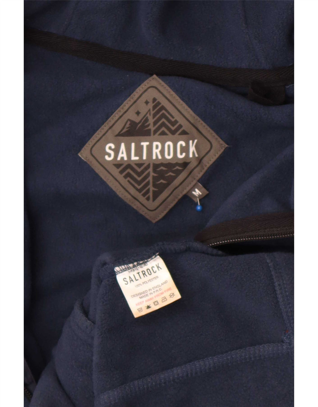 Saltrock Fleecejakke med hætte til mænd UK 38 Medium Navy Blue Polyester