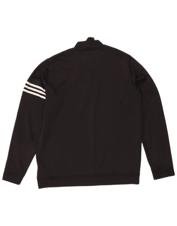 Adidas Herre Climalite Sweatshirt med lynlås, stor sort polyester