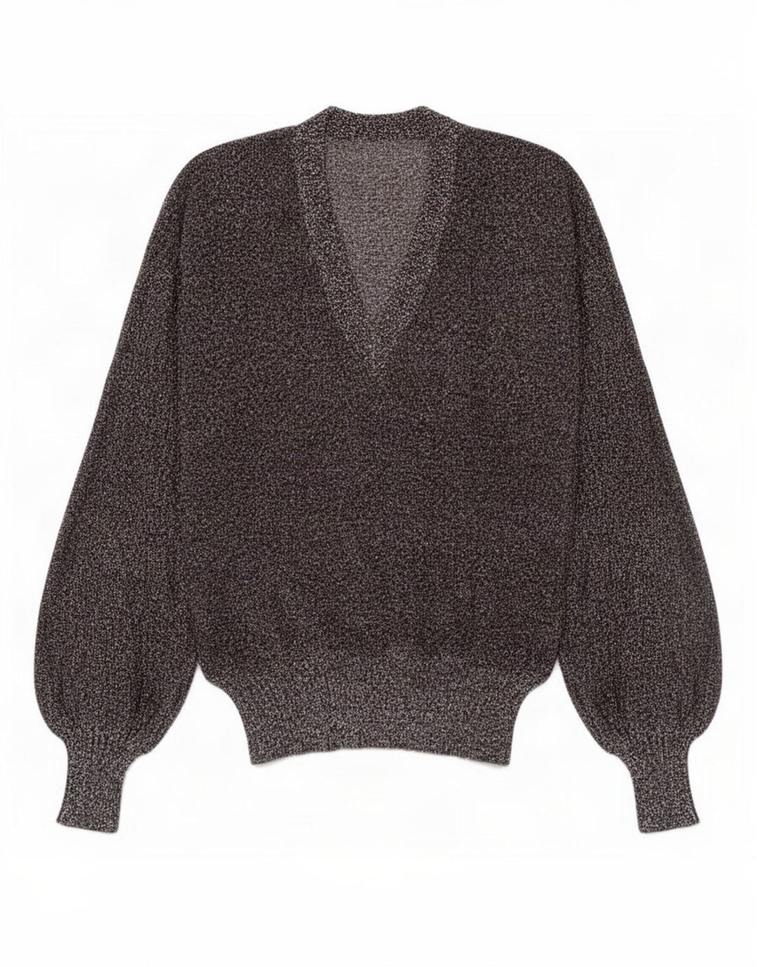 Vintage Dame V-hals sweater IT 44 Medium Grey Flecked Cupro