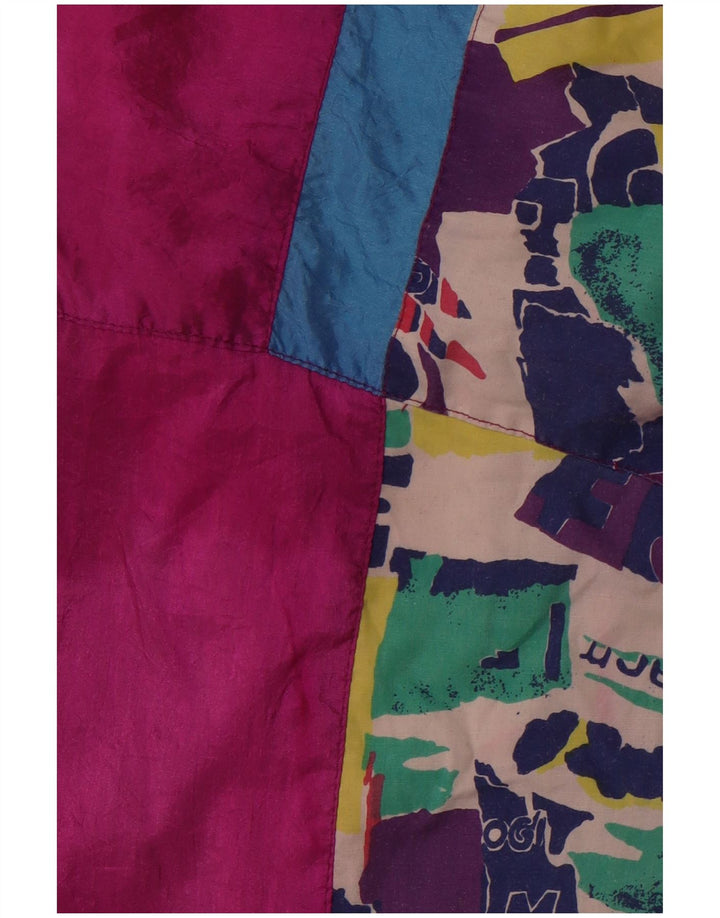 Vintage Dame Loose Fit Træningsdragt Topjakke UK 12 Medium Pink Geometric