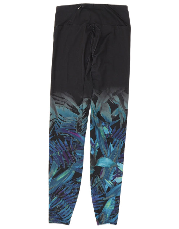 Marks & Spencer Womens Leggings UK 8 Small Black Floral Polyester