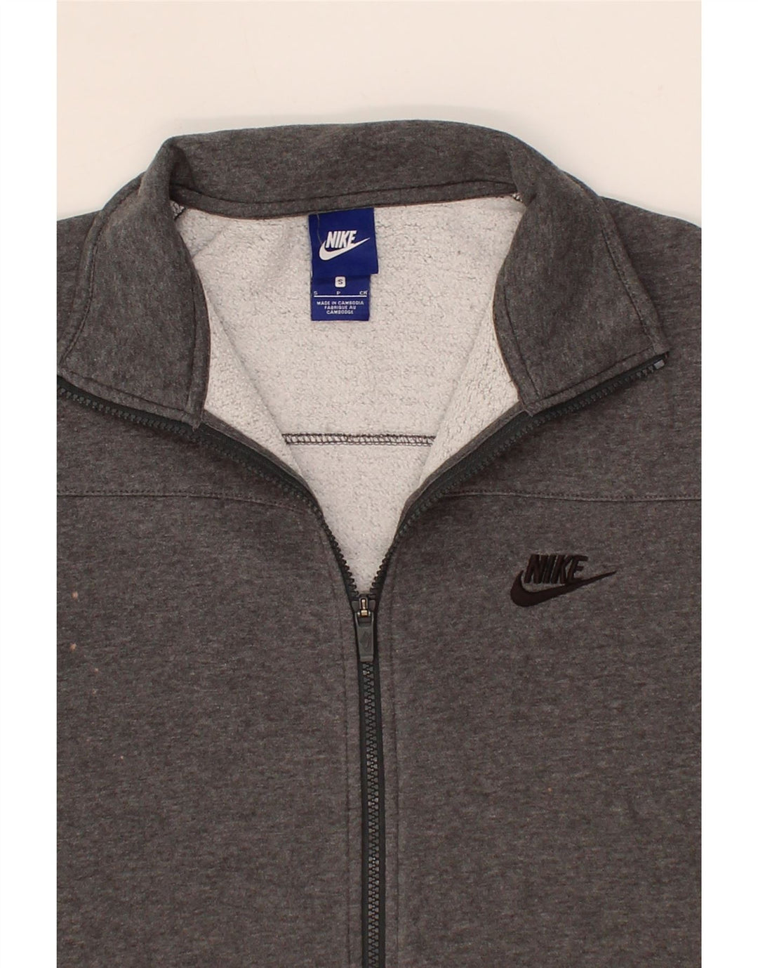 NIKE Mens Tracksuit Top Jacket Small Grey Cotton Vintage Nike and Second-Hand Nike from Messina Hembry 