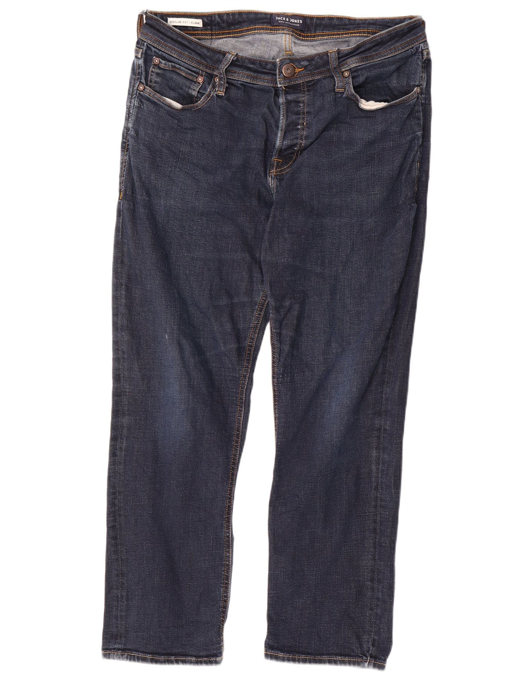 JACK & JONES Herre Clark Regular Fit Straight Jeans W34 L30 Blå Bomuld