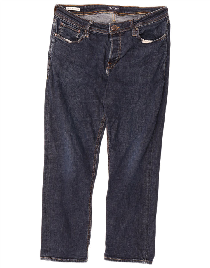 JACK & JONES Herre Clark Regular Fit Straight Jeans W34 L30 Blå Bomuld