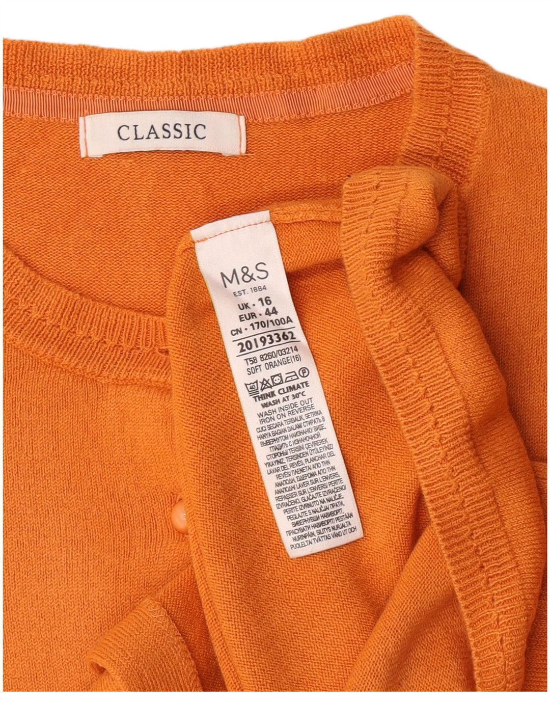 Marks & Spencer Dame Oversized Cardigan Sweater UK 16 Large Orange