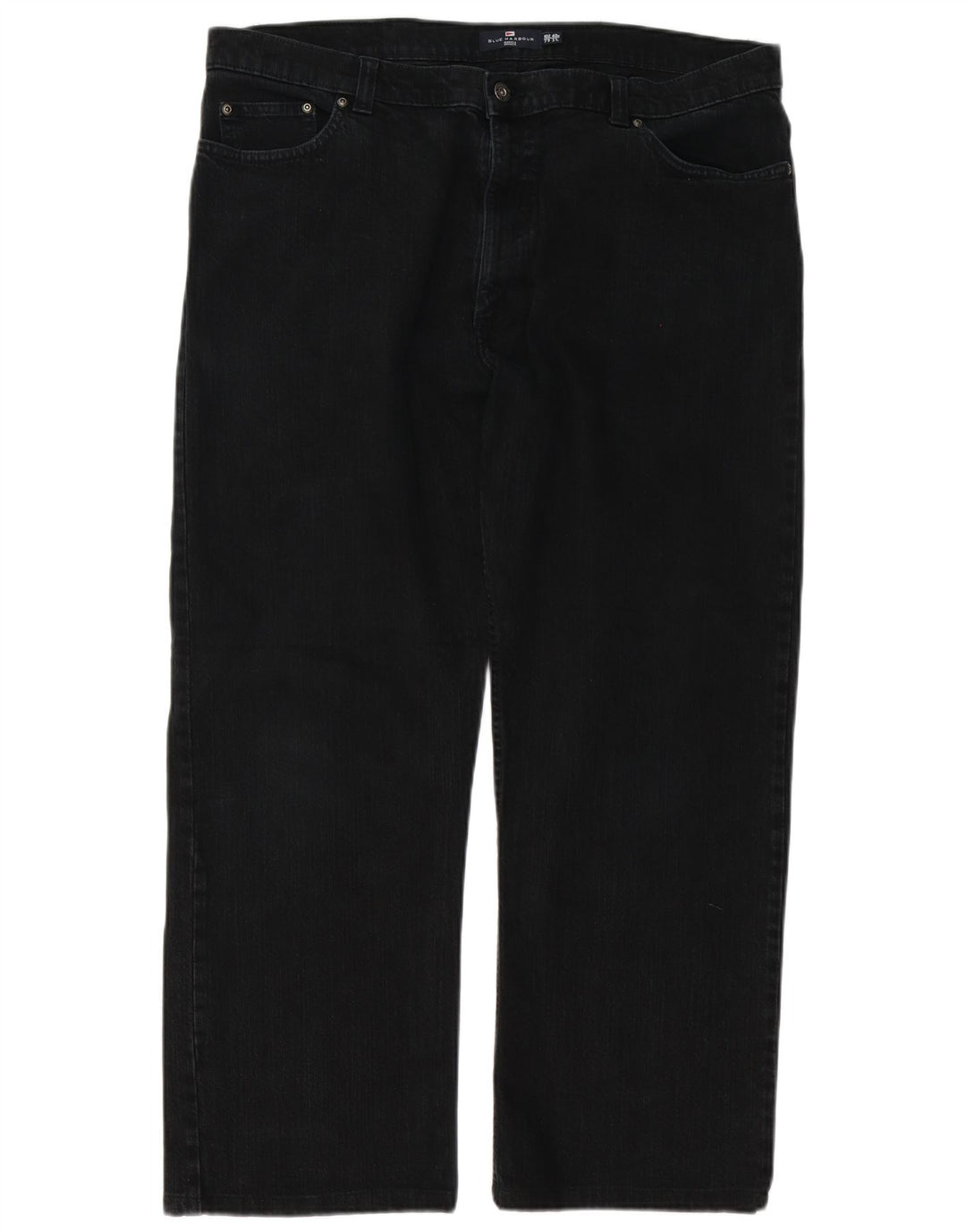 Marks & Spencer Herre Blue Harbor Straight Jeans W40 L28 Sort Bomuld