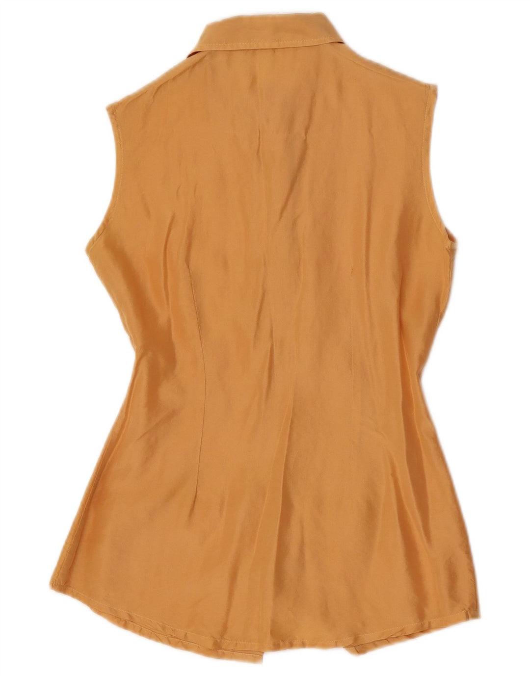 Vintage ærmeløs skjortebluse til kvinder IT 42 Medium Yellow