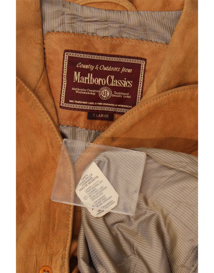 Marlboro Classics Herre 3-knaps ruskindsblazerjakke UK 42 XL Beige Læder