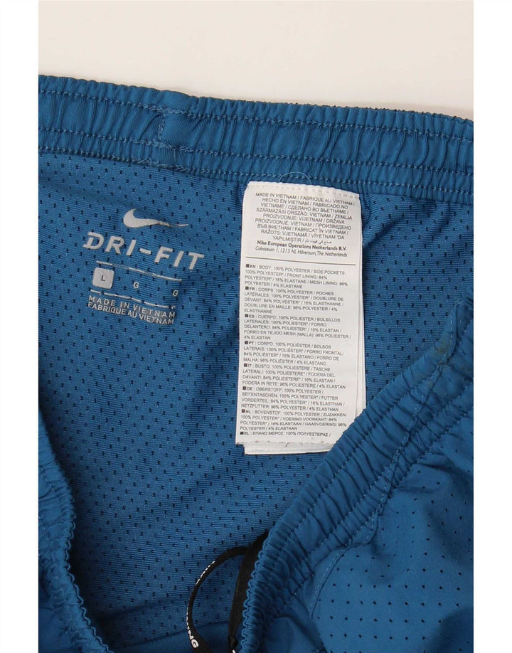 Nike Herre Dri Fit sportsshorts store blå polyester