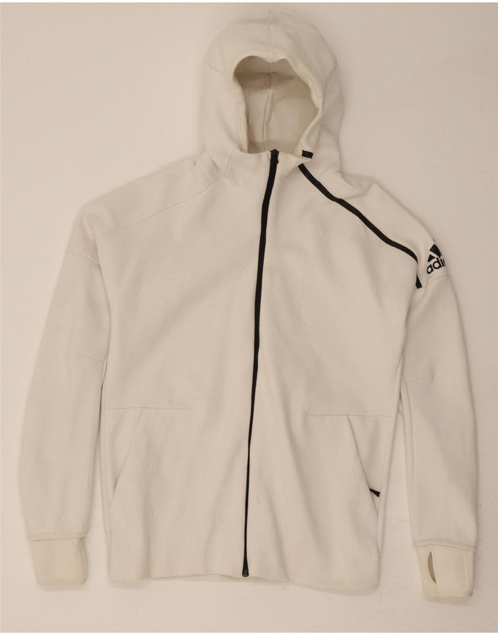ADIDAS Hættetrøje med lynlås til mænd Medium hvid bomuld