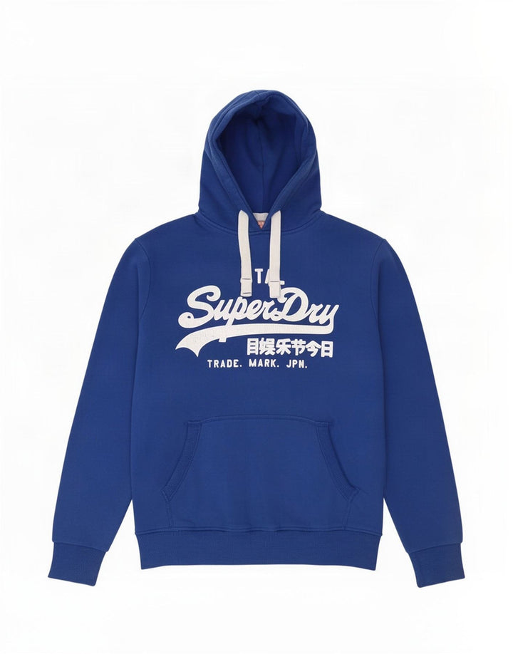 Superdry Grafisk hættetrøje til mænd, lille blå bomuld