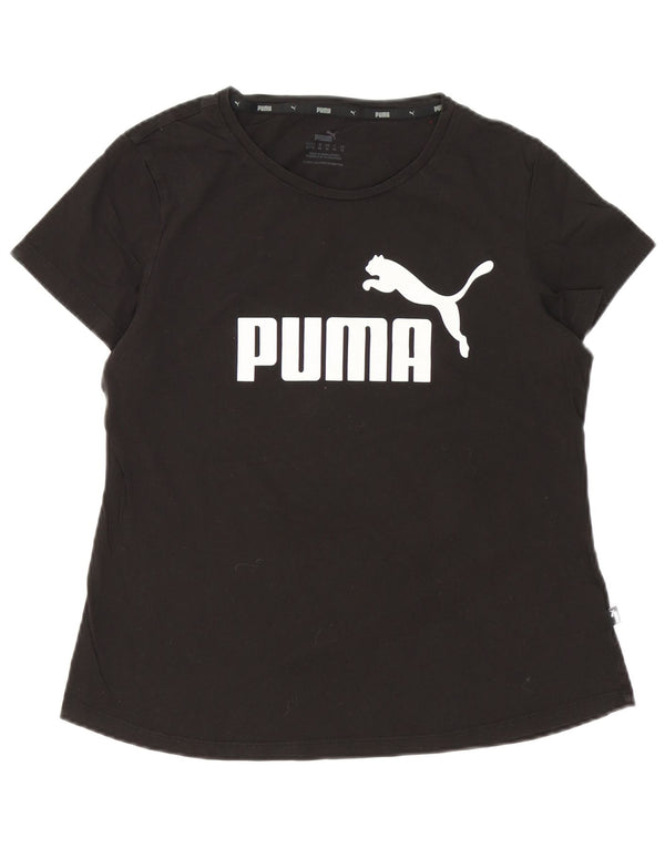 Puma Grafisk T-Shirt Top UK 16 Stor Sort Bomuld