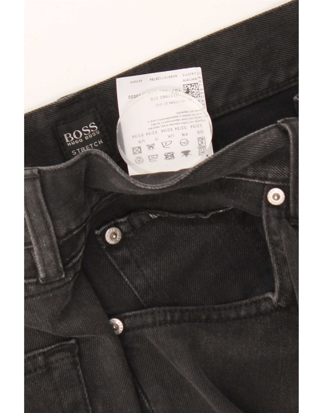 Hugo Boss Straight Jeans til mænd W32 L34 Sort bomuld
