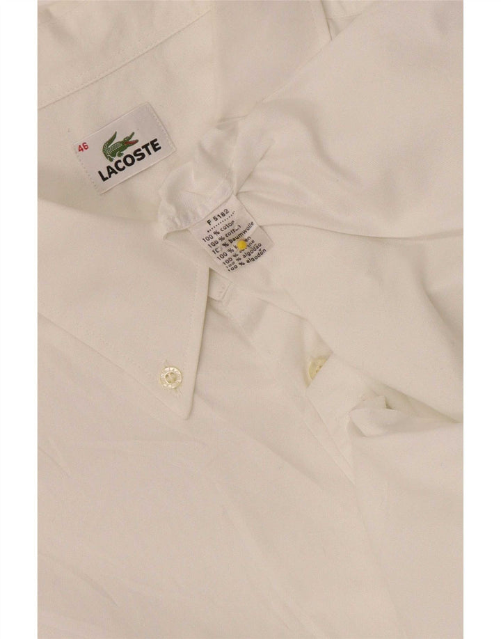 Lacoste Herre Regular Fit Skjorte Størrelse 46 2XL Hvid Bomuld