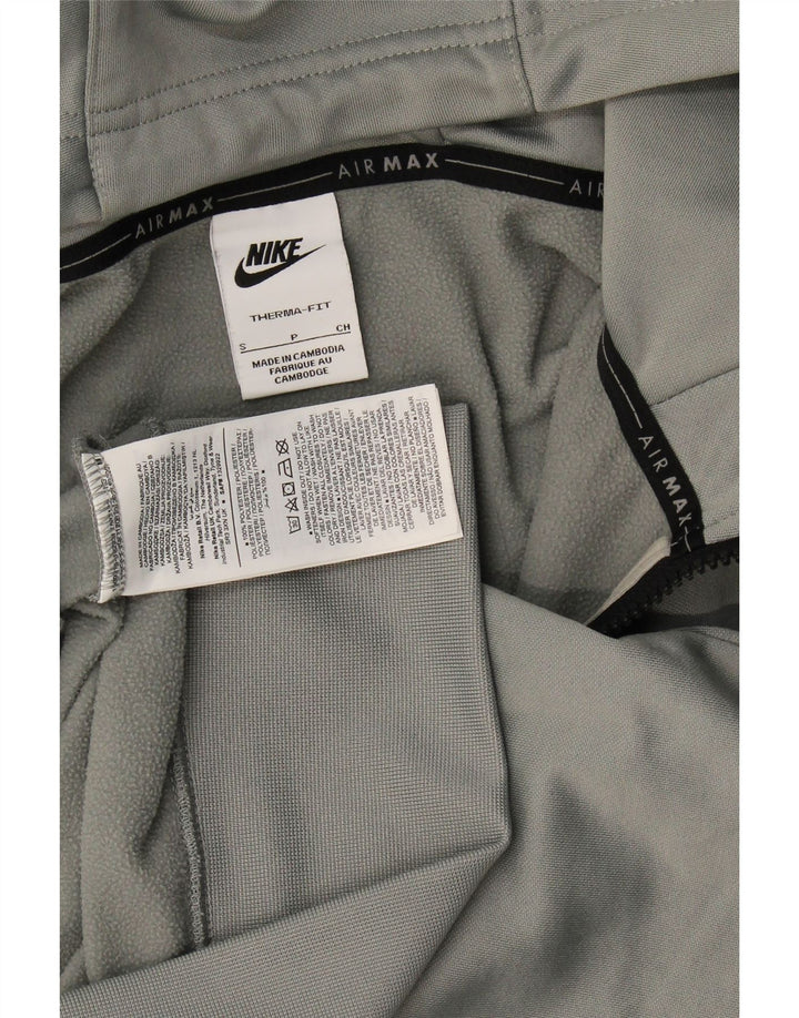 Nike Herre grafisk hættetrøje med lynlås, lille grå polyester