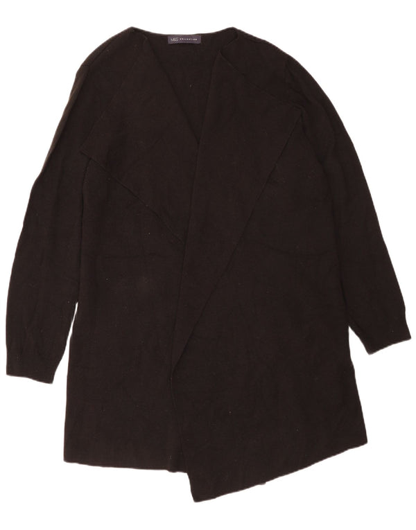 Marks & Spencer Womens Open Cardigan Sweater UK 16 Large Black Acryl