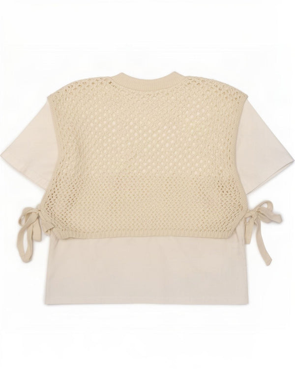 Zara Womens Crop Bluse Top UK 10 Small White Bomuld