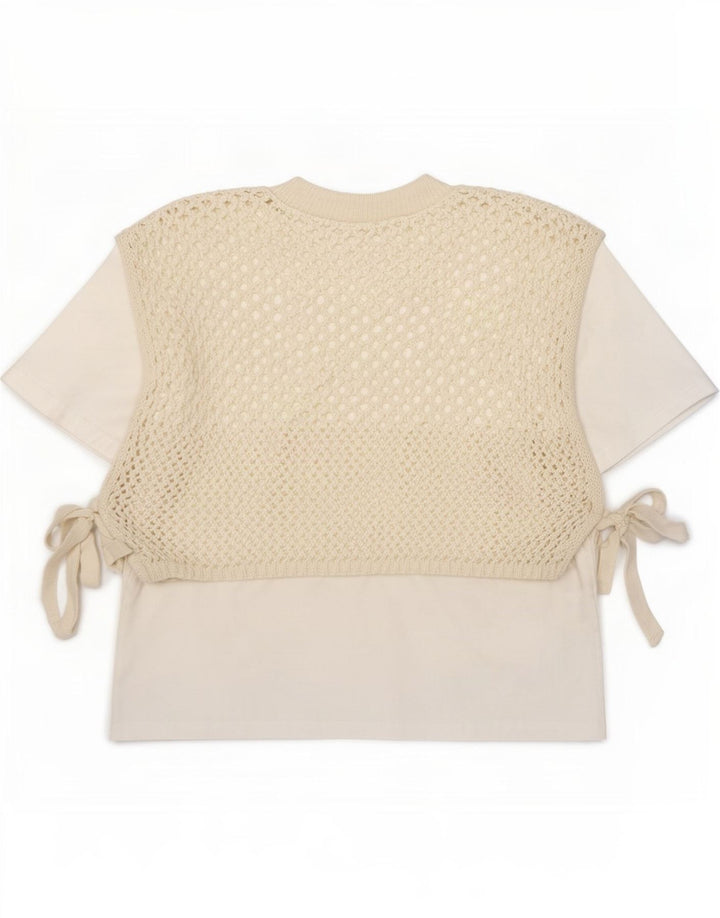 Zara Womens Crop Bluse Top UK 10 Small White Bomuld