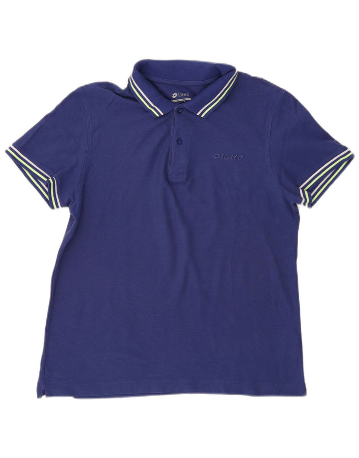 Lotto Herre Polo Shirt Medium Navy Blue Bomuld