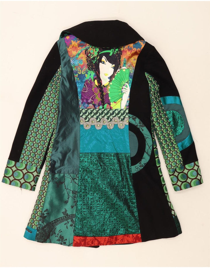 Desigual Dame Dobbeltradet Frakke EU 40 Medium Flerfarvet