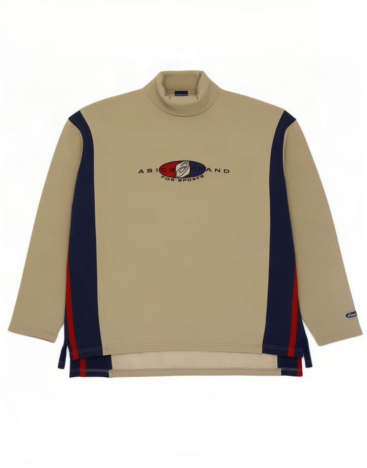 Asics Herre grafisk sweatshirt Jumper XL Beige Colourblock
