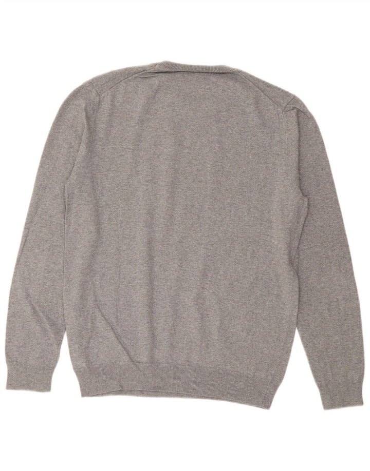 SUPERDRY Womens Crew Neck Jumper Sweater UK 14 Medium Grey Cotton