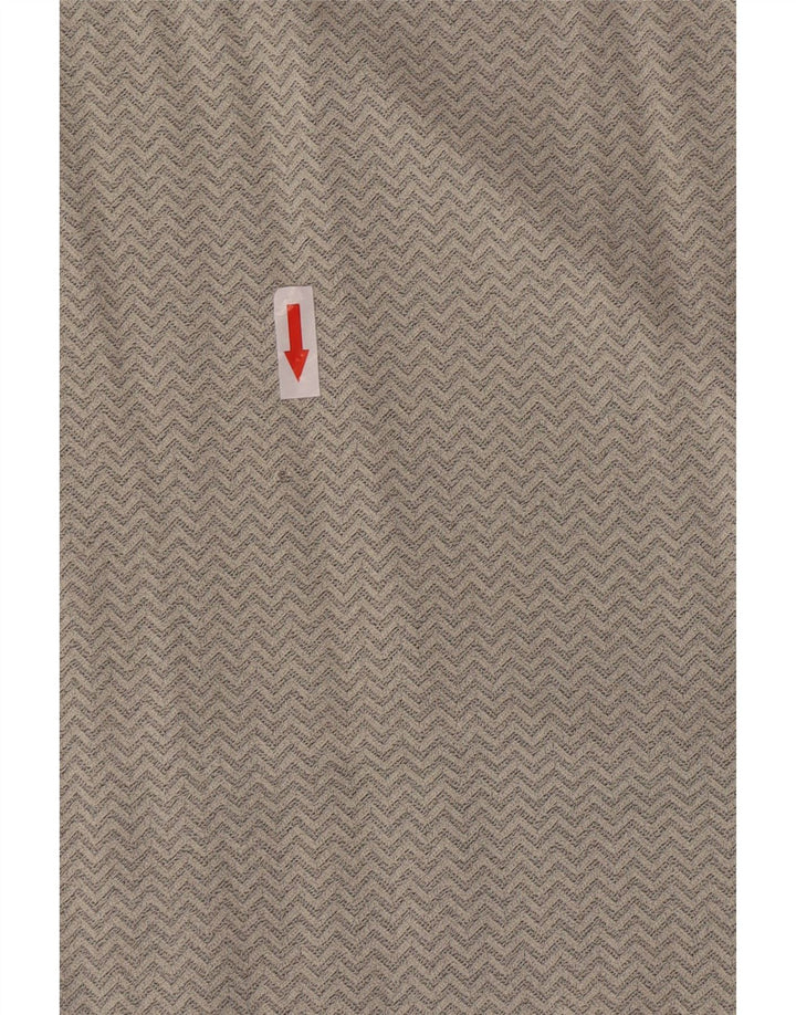 Gianfranco Ferre Damebluse Top UK 16 Stor Grå Chevron Viscose