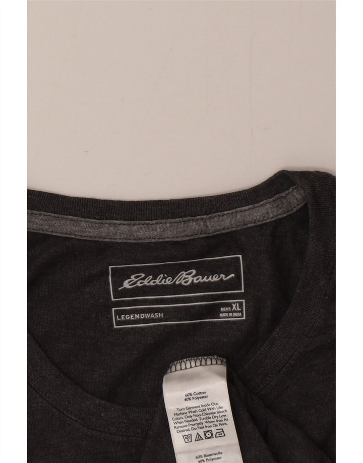 Eddie Bauer Herre grafisk T-shirt Top XL Grå Bomuld