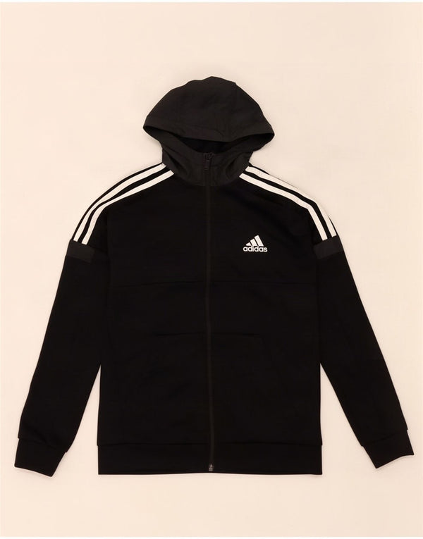 Adidas Boys Aeroready hættetrøje med lynlås 11-12 år Sort Colourblock