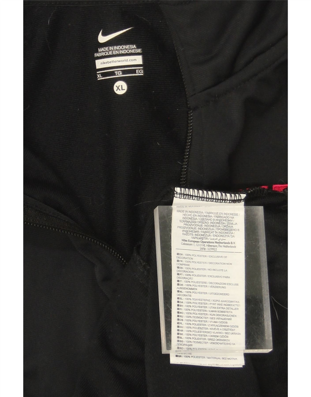 NIKE Womens Graphic Tracksuit Top Jacket UK 18 XL Black Polyester Vintage Nike and Second-Hand Nike from Messina Hembry 