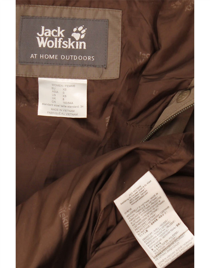 Jack Wolfskin Dame Hætte Polstret Frakke UK 8 Lille brun polyester