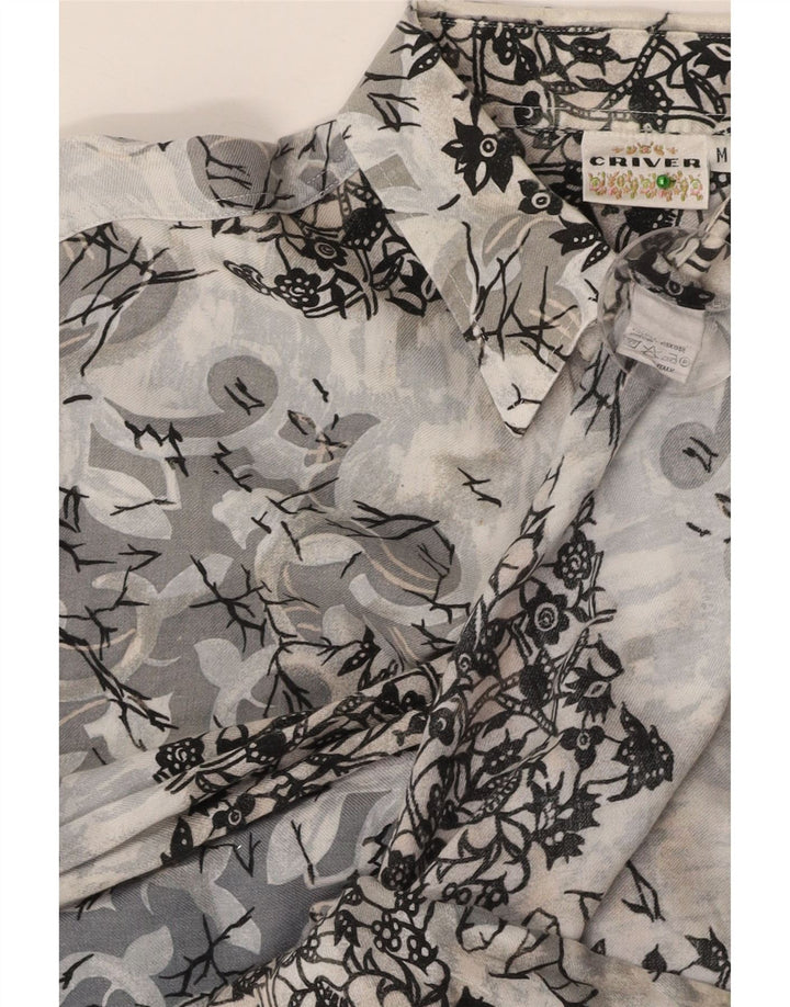 CRIVER Herreskjorte Medium Grey Floral Viscose