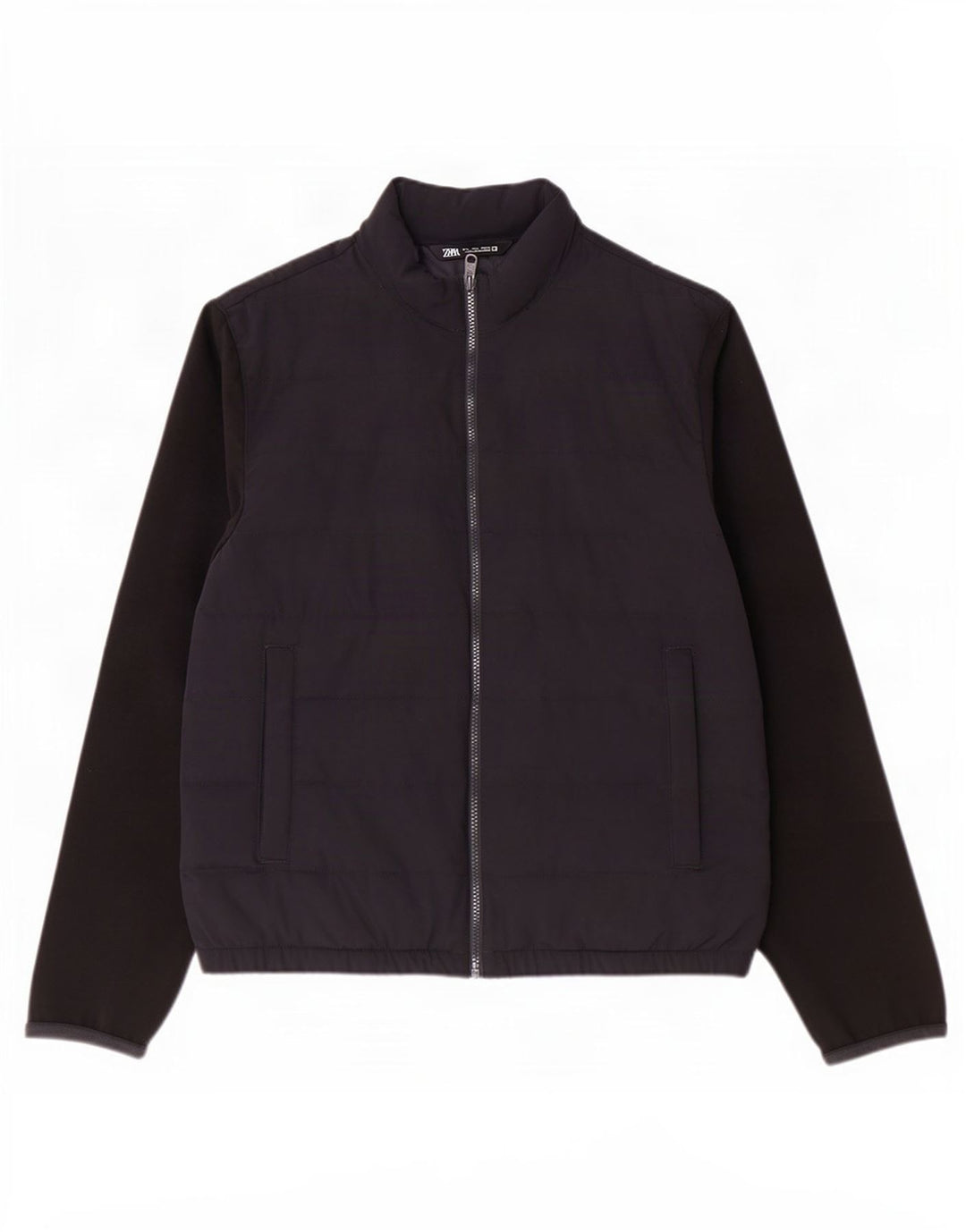 Zara Polstret jakke til mænd UK 40 Large Navy Blue Colourblock Polyester