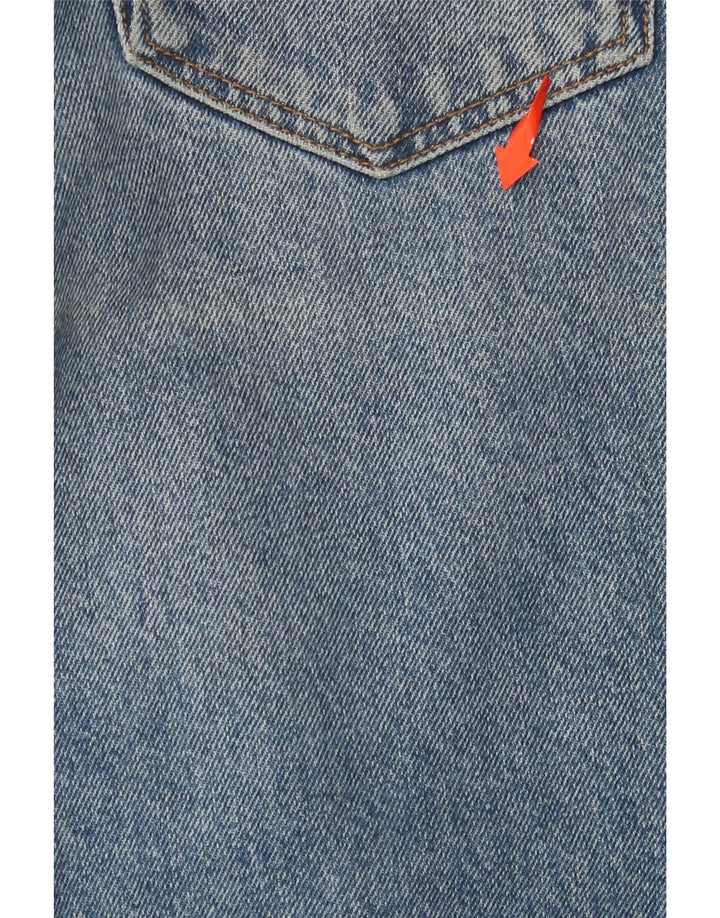 ZARA Womens Distressed Crop Jeans med brede ben EU 40 Medium W30 L25 Blå