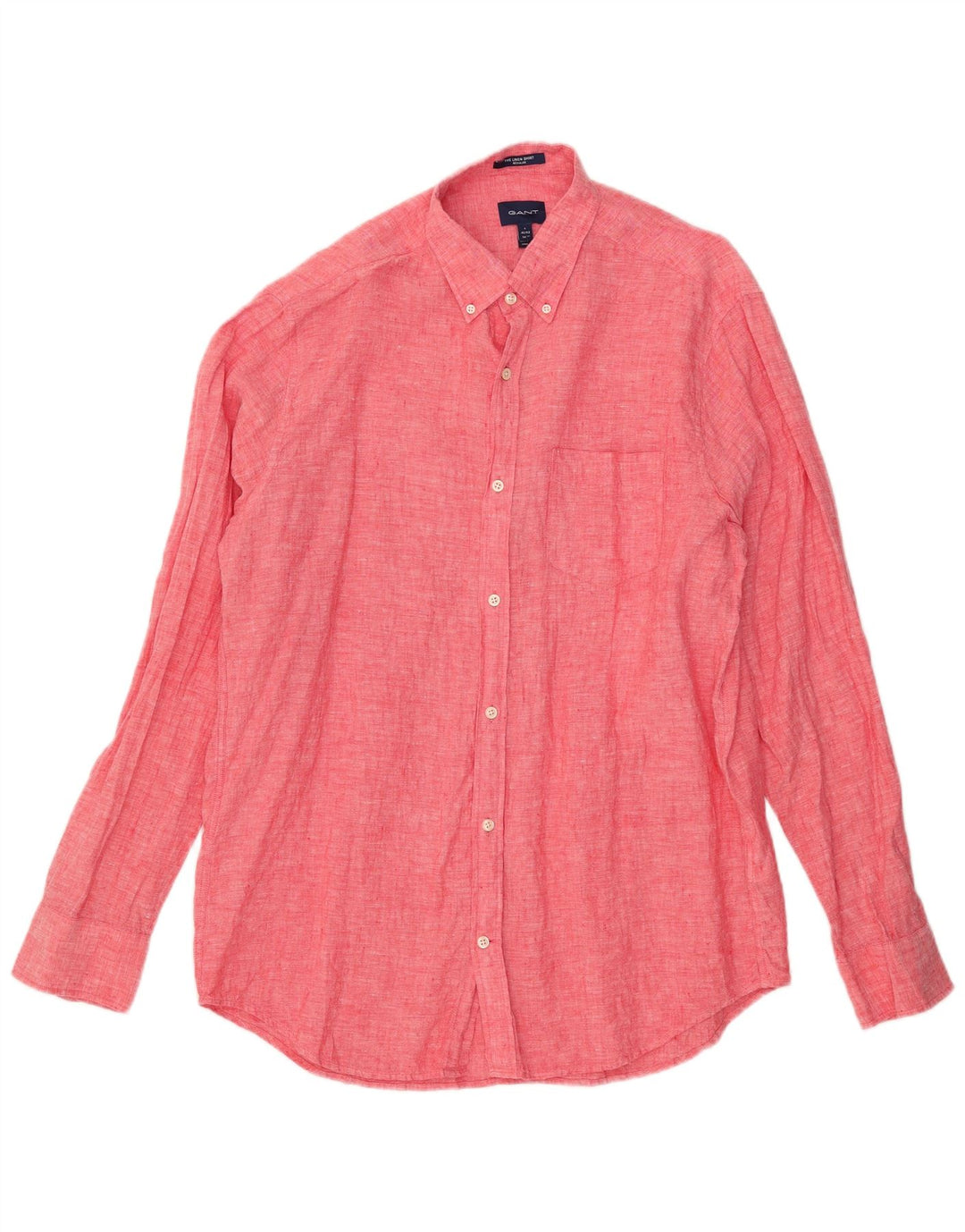 Gant Herre Regular Fit Skjorte Størrelse 41/42 16 1/2 Large Red Linen